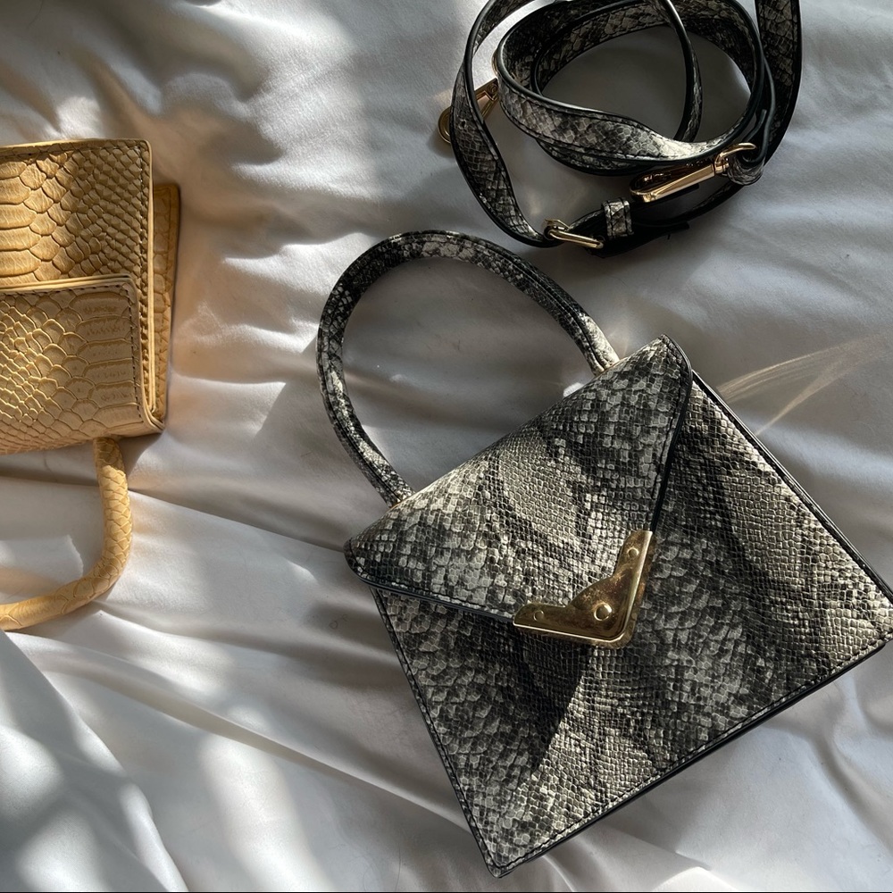 Grey Snakeskin  Mini Bag.